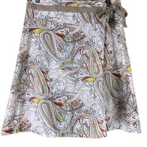 Water Girl Size Small Wrap Skirt Multicolor Paisley Print A Line Knee Length